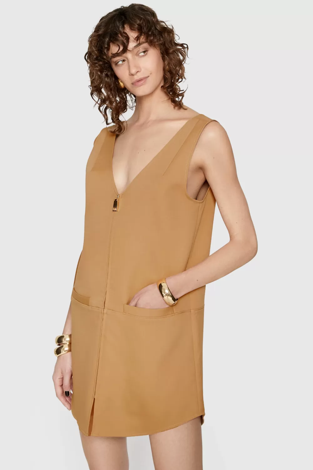 Best Rebecca Minkoff Adrian Zip Dress CAMEL