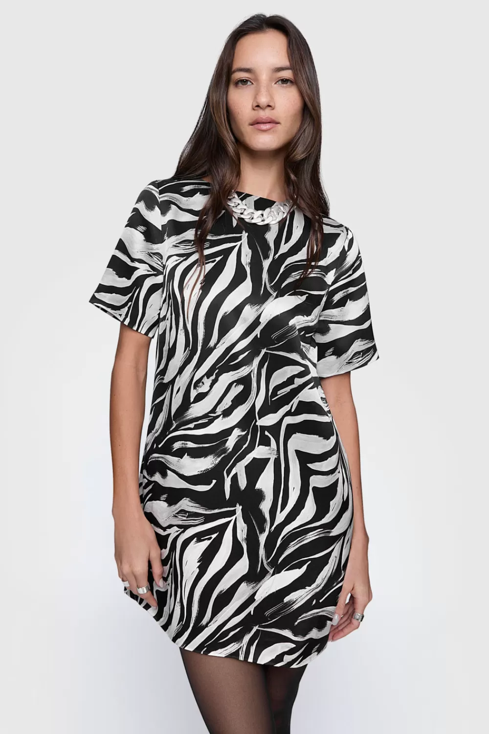 Sale Rebecca Minkoff Ava T-Shirt Dress BlackStrokes