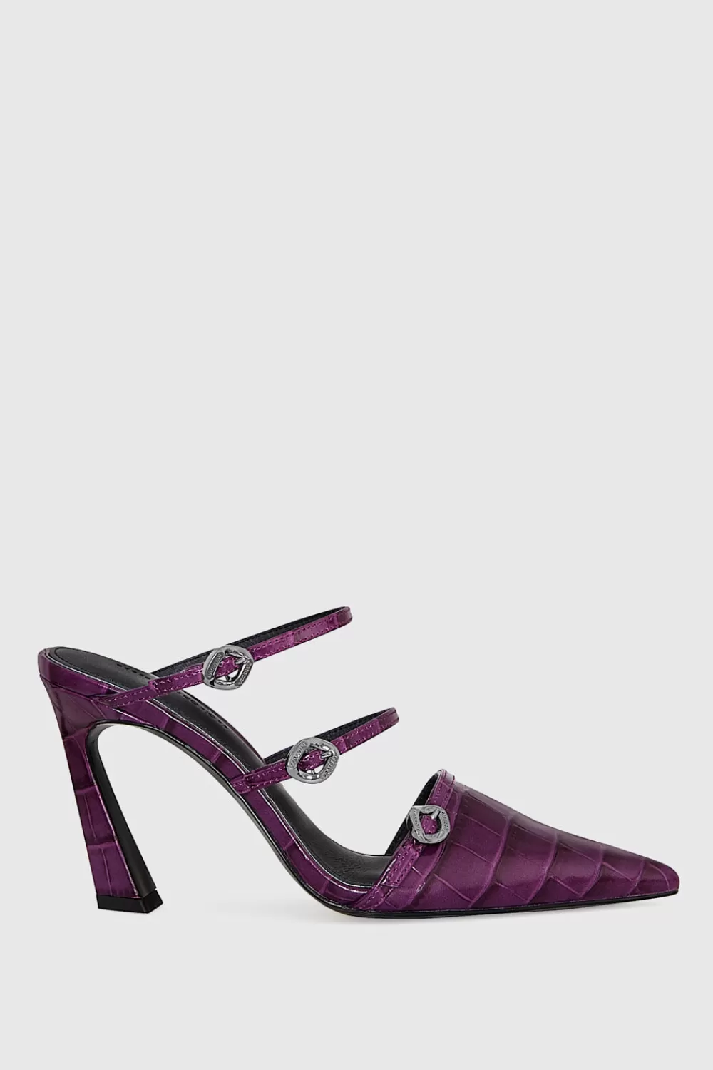 Discount Rebecca Minkoff Buckle Heeled Mule Berry