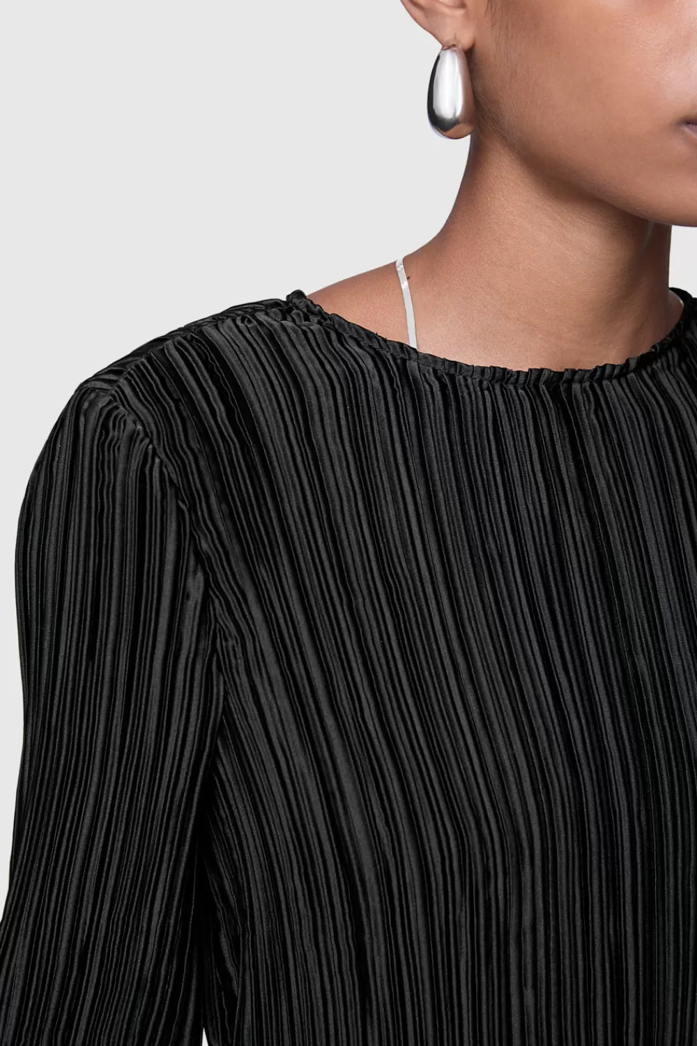 Store Rebecca Minkoff Calista Pleated Top TrueBlack