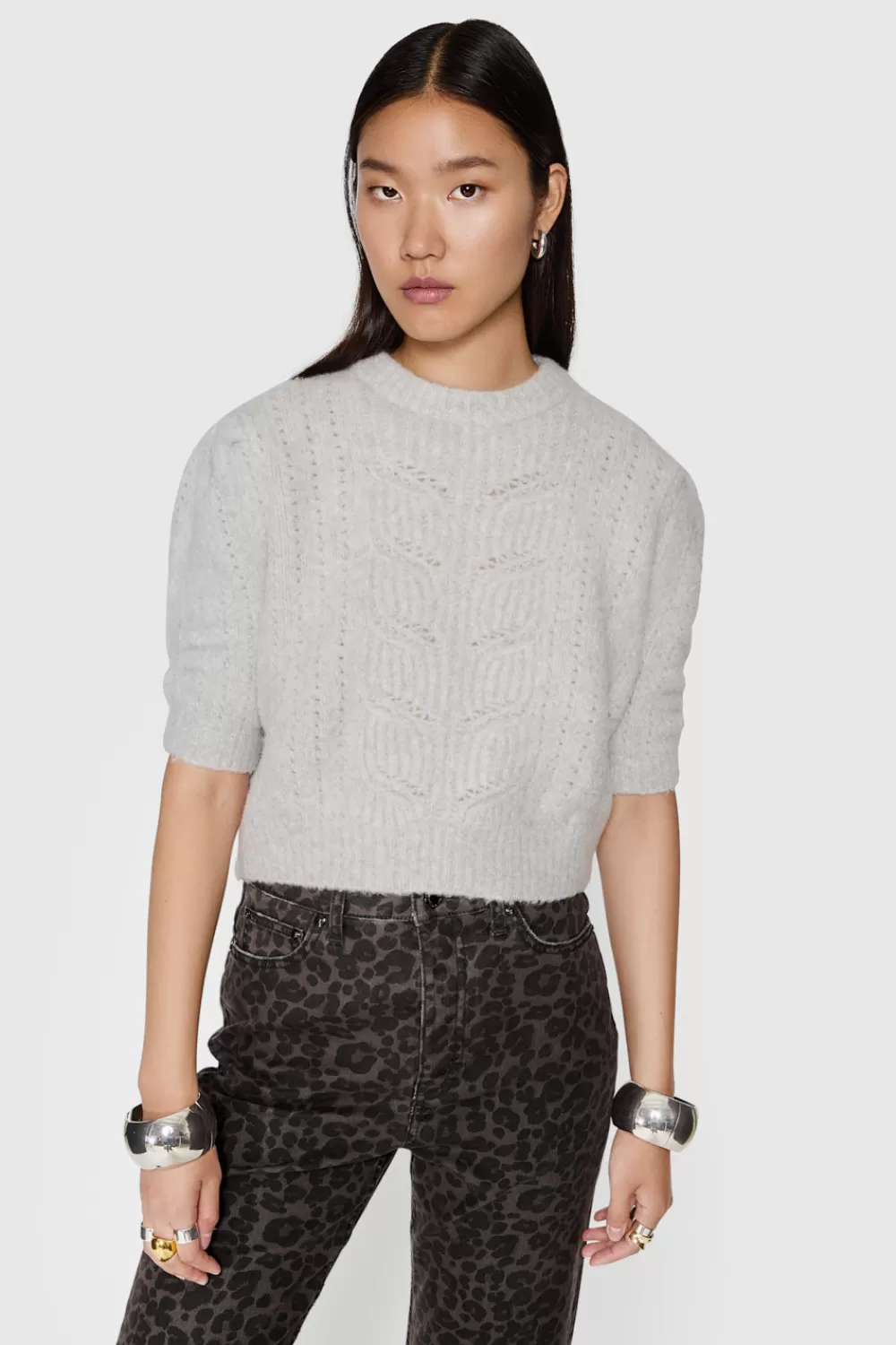 Cheap Rebecca Minkoff Campbell Puff Sweater Stone