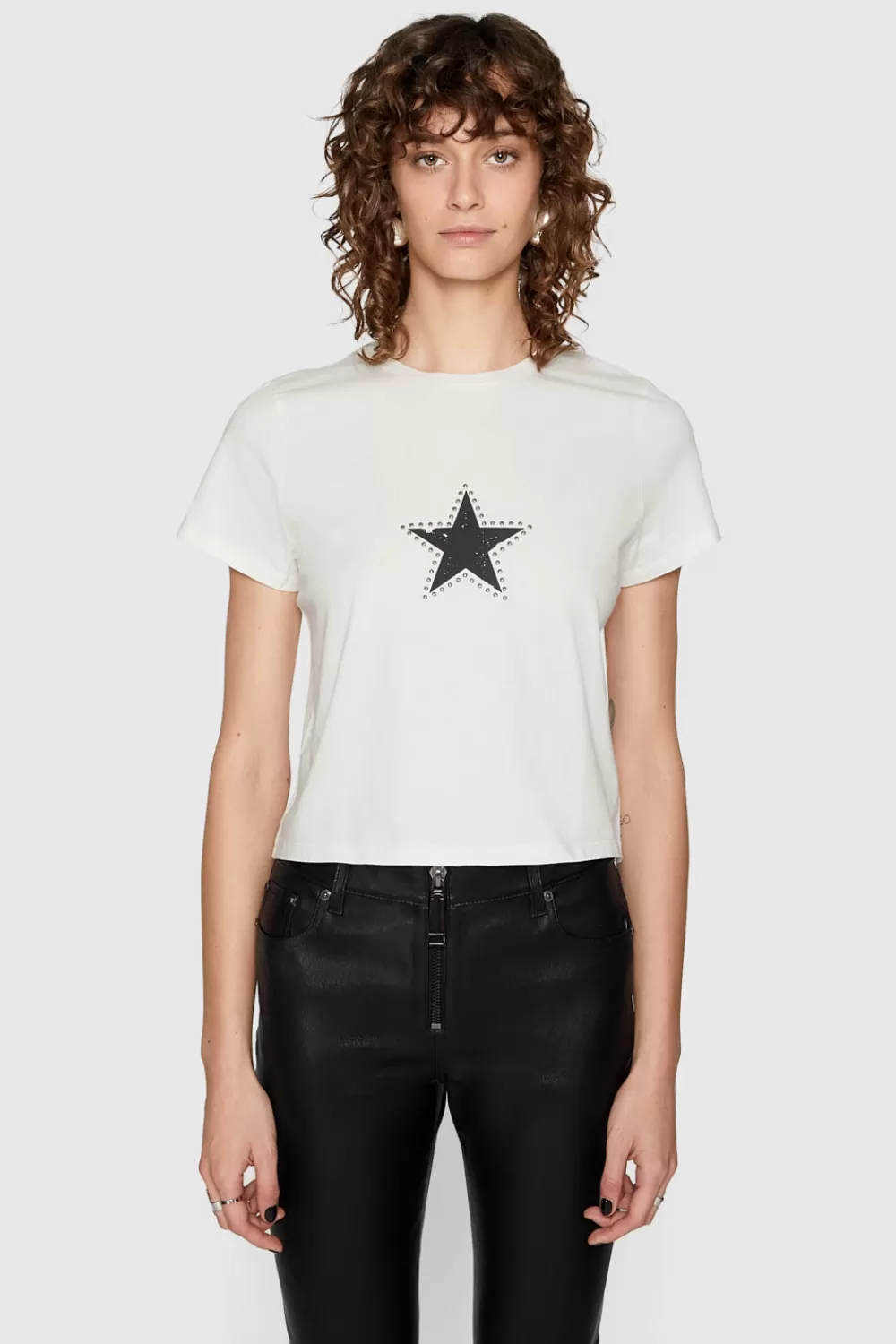 Cheap Rebecca Minkoff Carlin Crop T-Shirt COCONUT