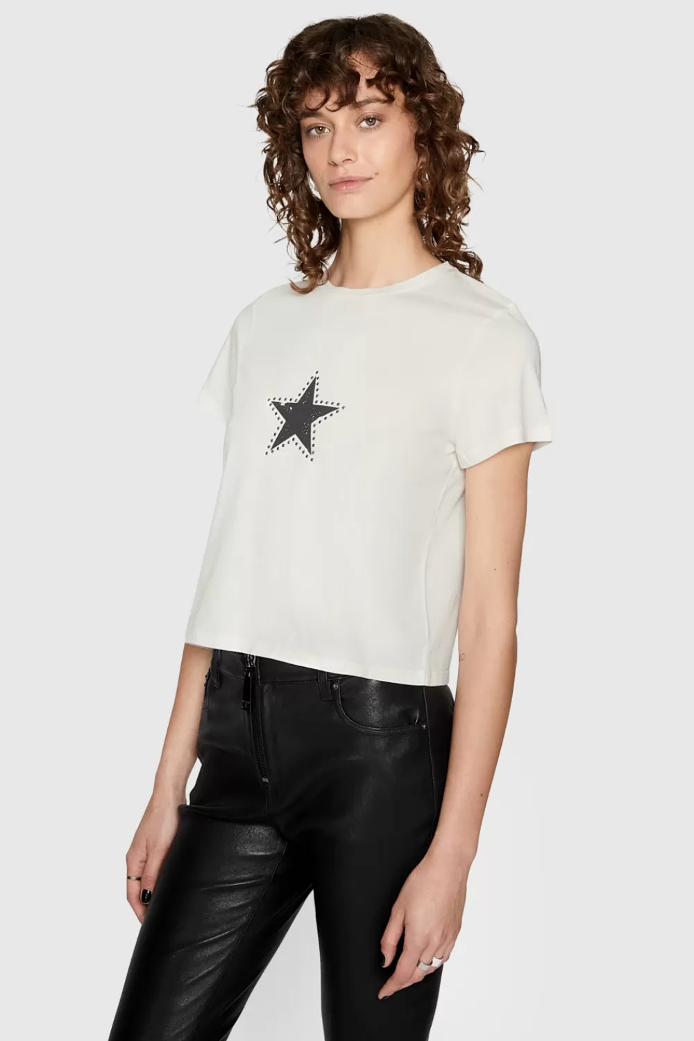 Cheap Rebecca Minkoff Carlin Crop T-Shirt COCONUT