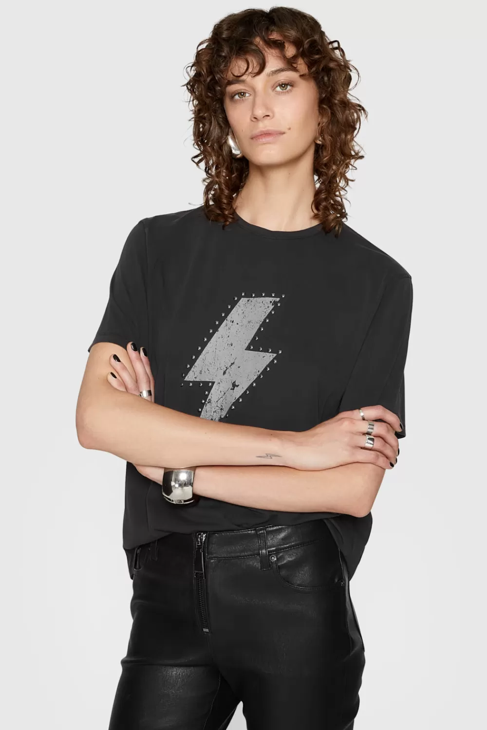 Hot Rebecca Minkoff Carly Boyfriend T-Shirt ACIDWASHBLACK