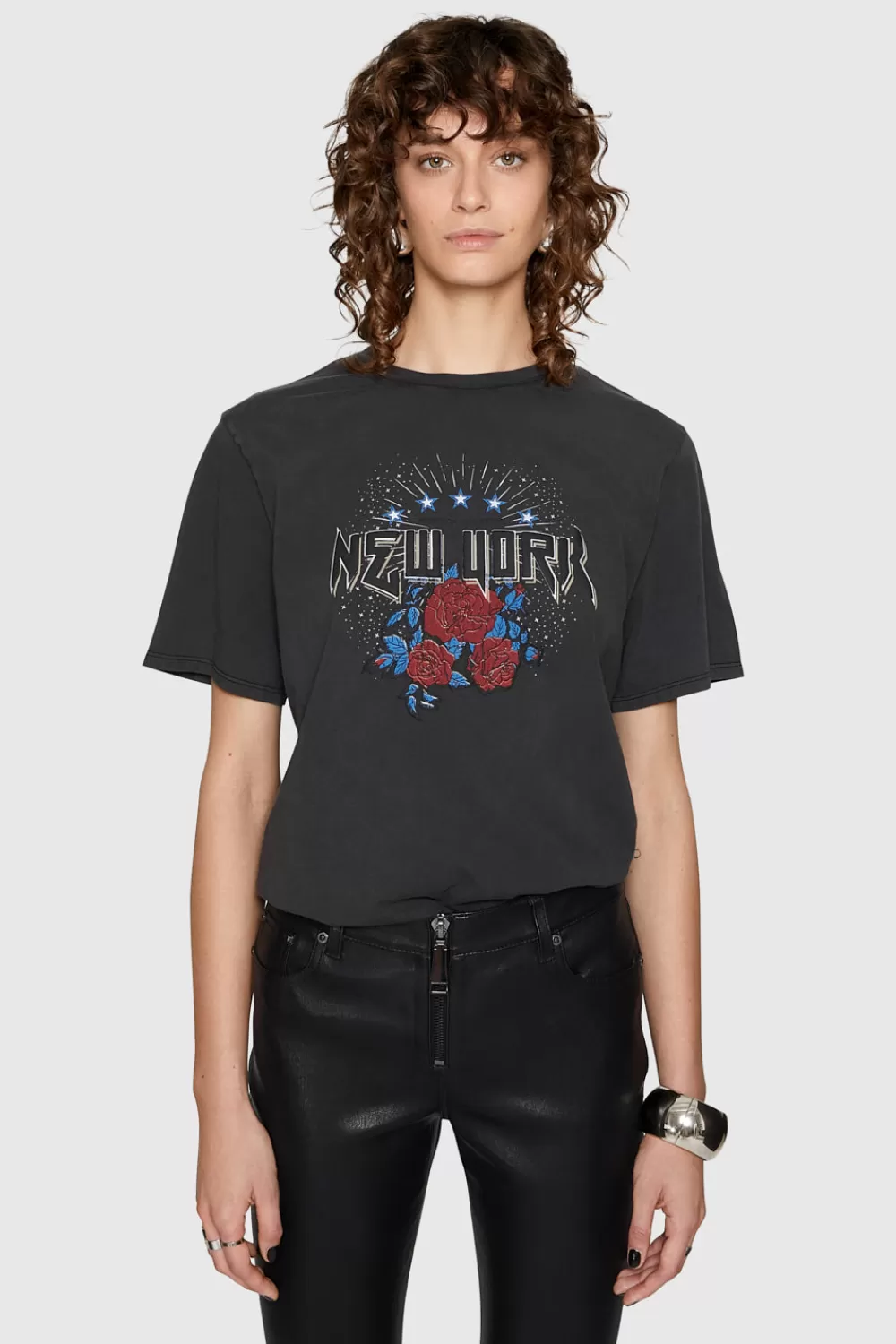 Cheap Rebecca Minkoff Carly Boyfriend T-Shirt DARKSTONEWASH