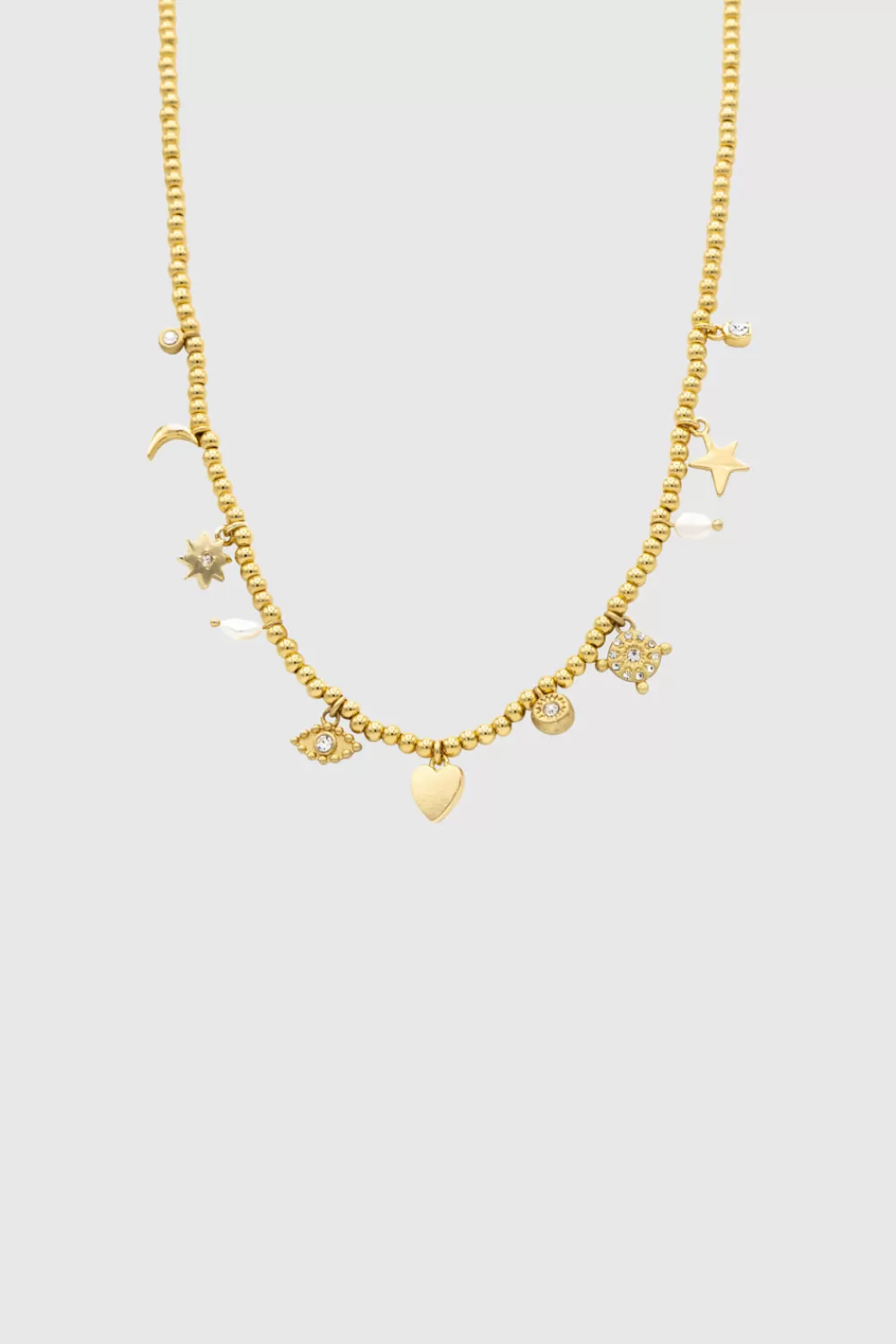 Cheap Rebecca Minkoff Celestial, Hearts, & Crystal Charm Beaded Necklace