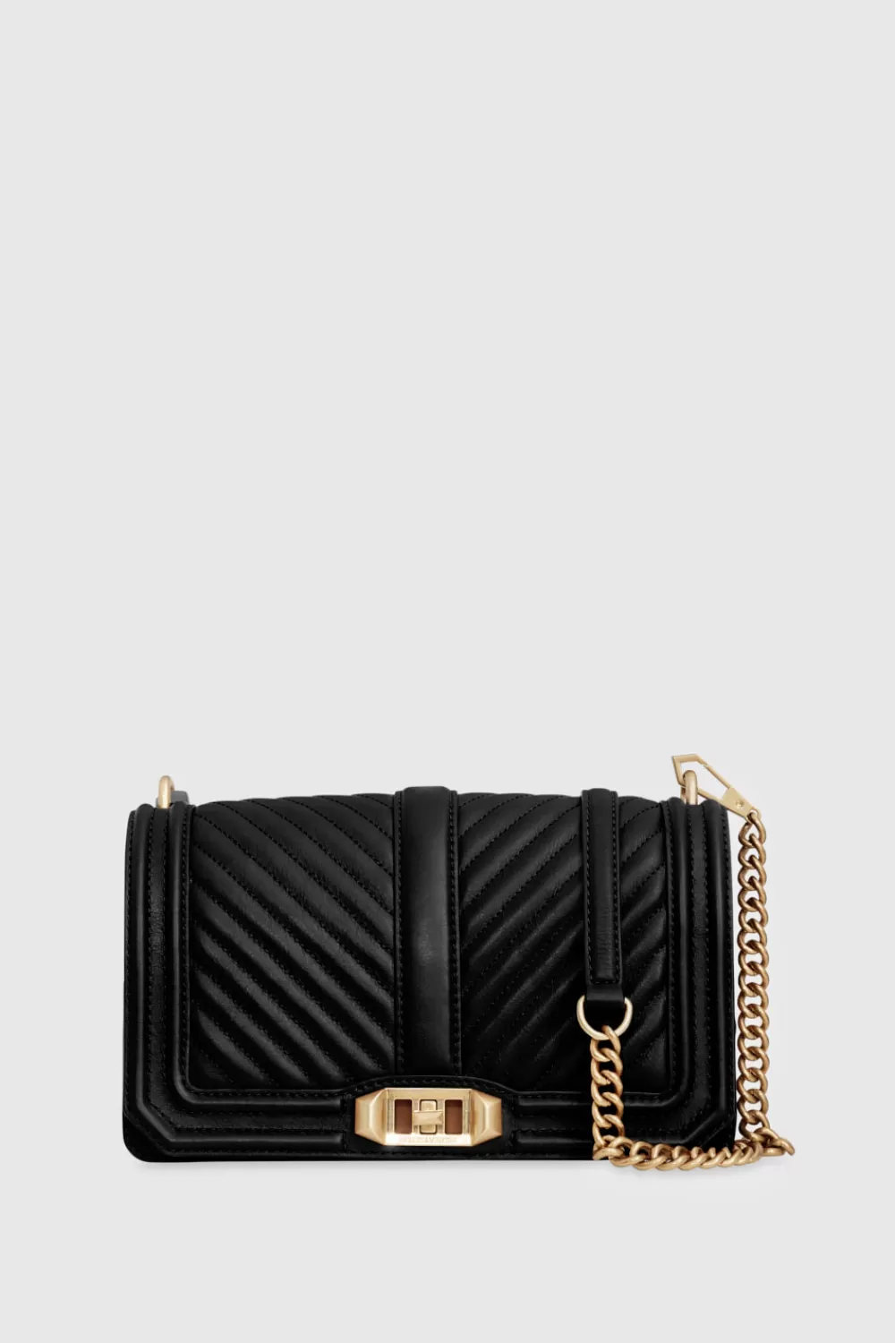 Sale Rebecca Minkoff Chevron Quilted Love Crossbody Black