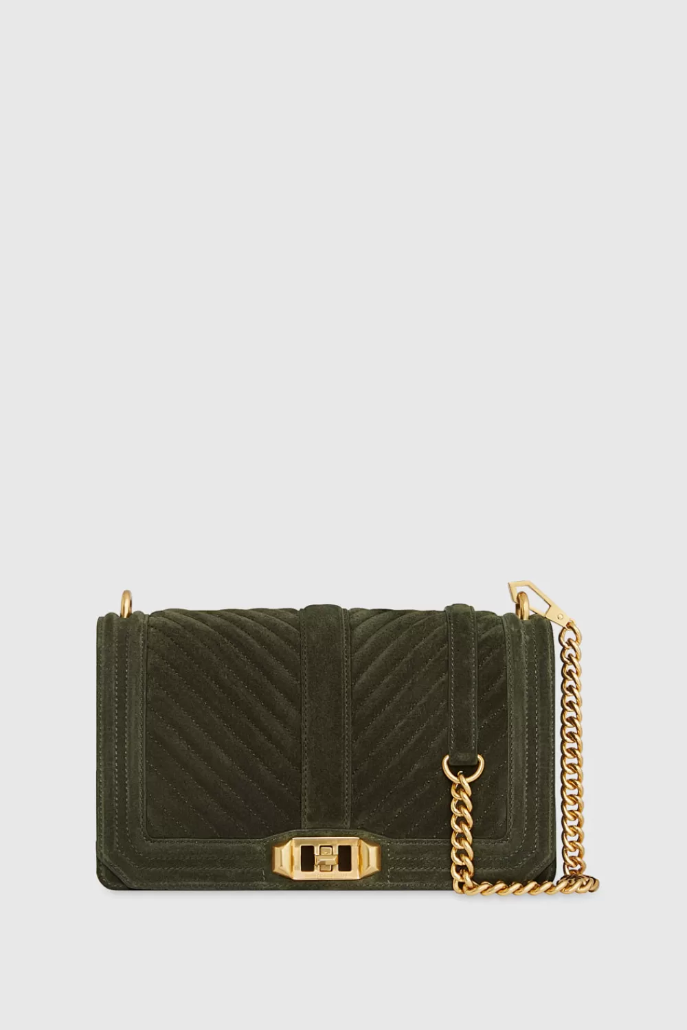 Hot Rebecca Minkoff Chevron Quilted Love Crossbody MOSS