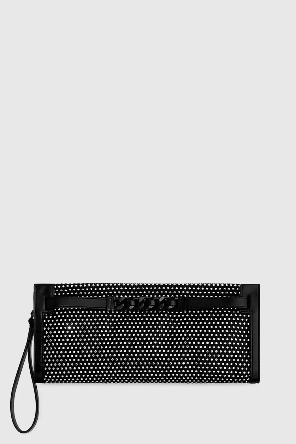 Best Sale Rebecca Minkoff Curb Link Clutch With Crystals BLACK