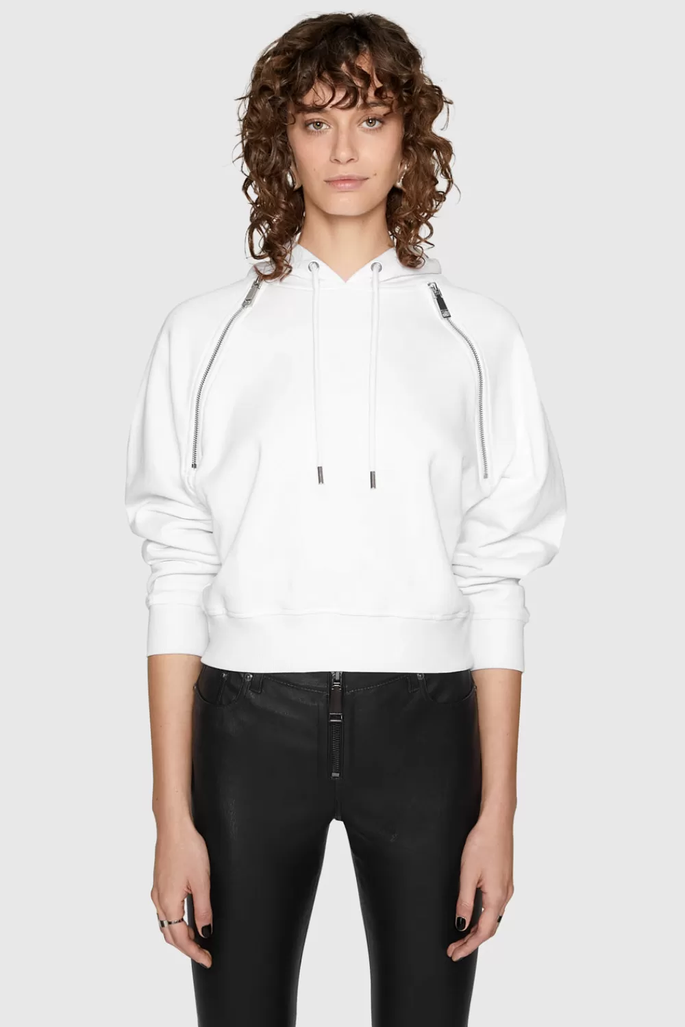 Best Rebecca Minkoff Dani Zipper Hoodie WHITE