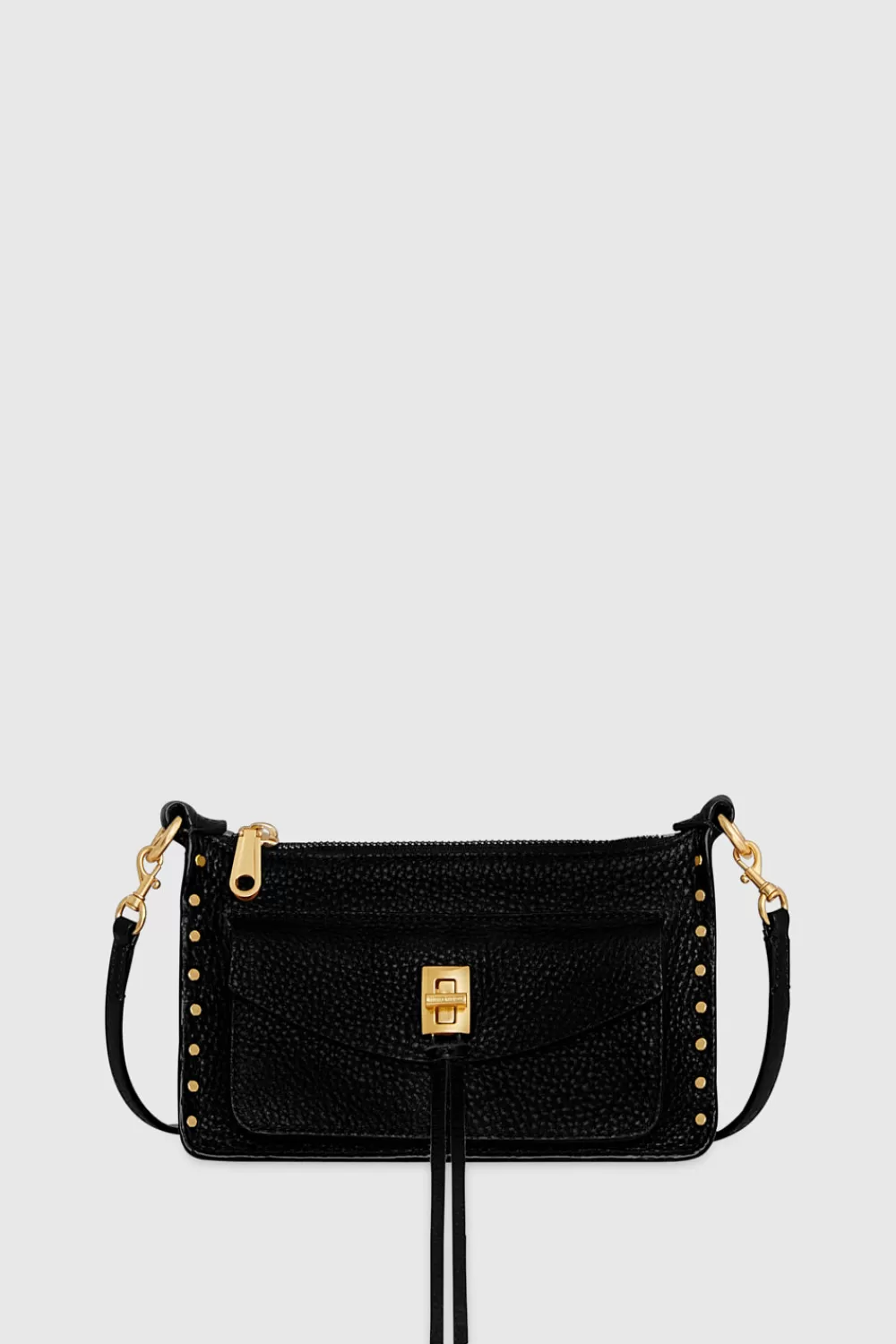 Cheap Rebecca Minkoff Darren Mini Top Zip Crossbody BLACK