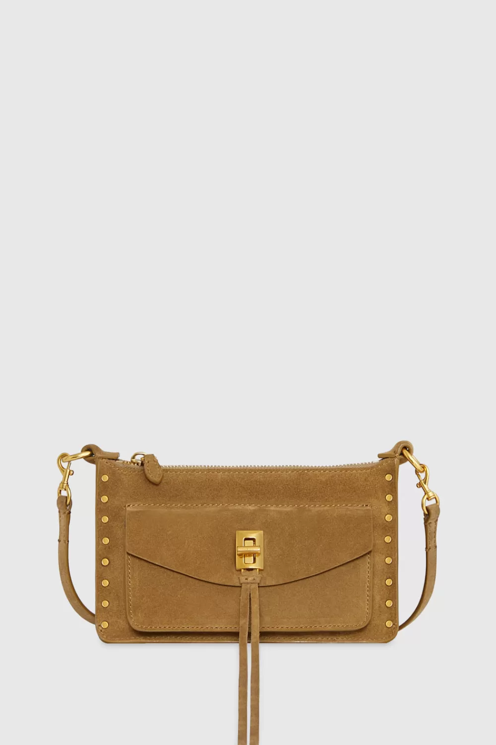 Sale Rebecca Minkoff Darren Mini Top Zip Crossbody HONEY