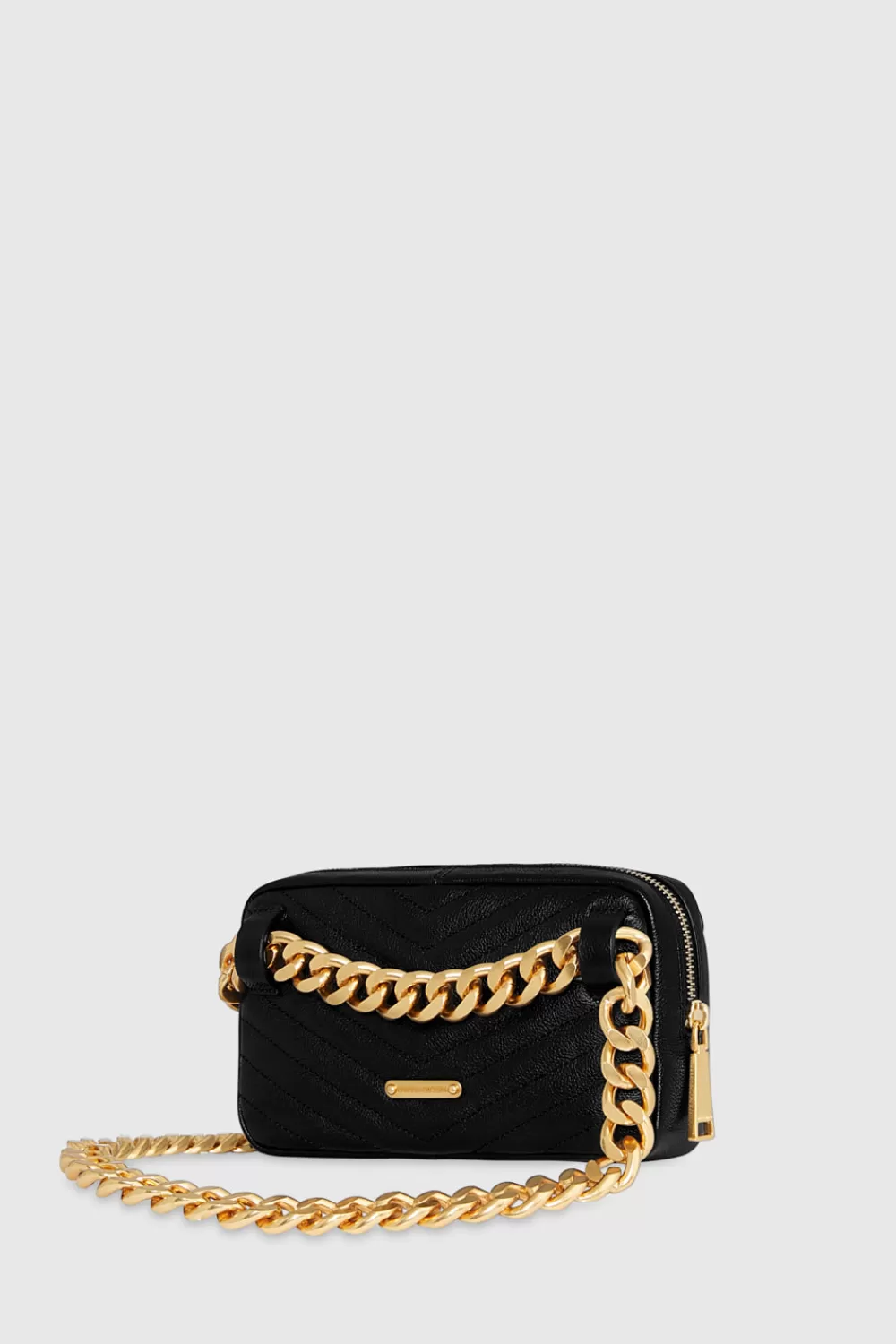 Cheap Rebecca Minkoff Edie Belt Bag BLACK/ANTIQUEBRASS