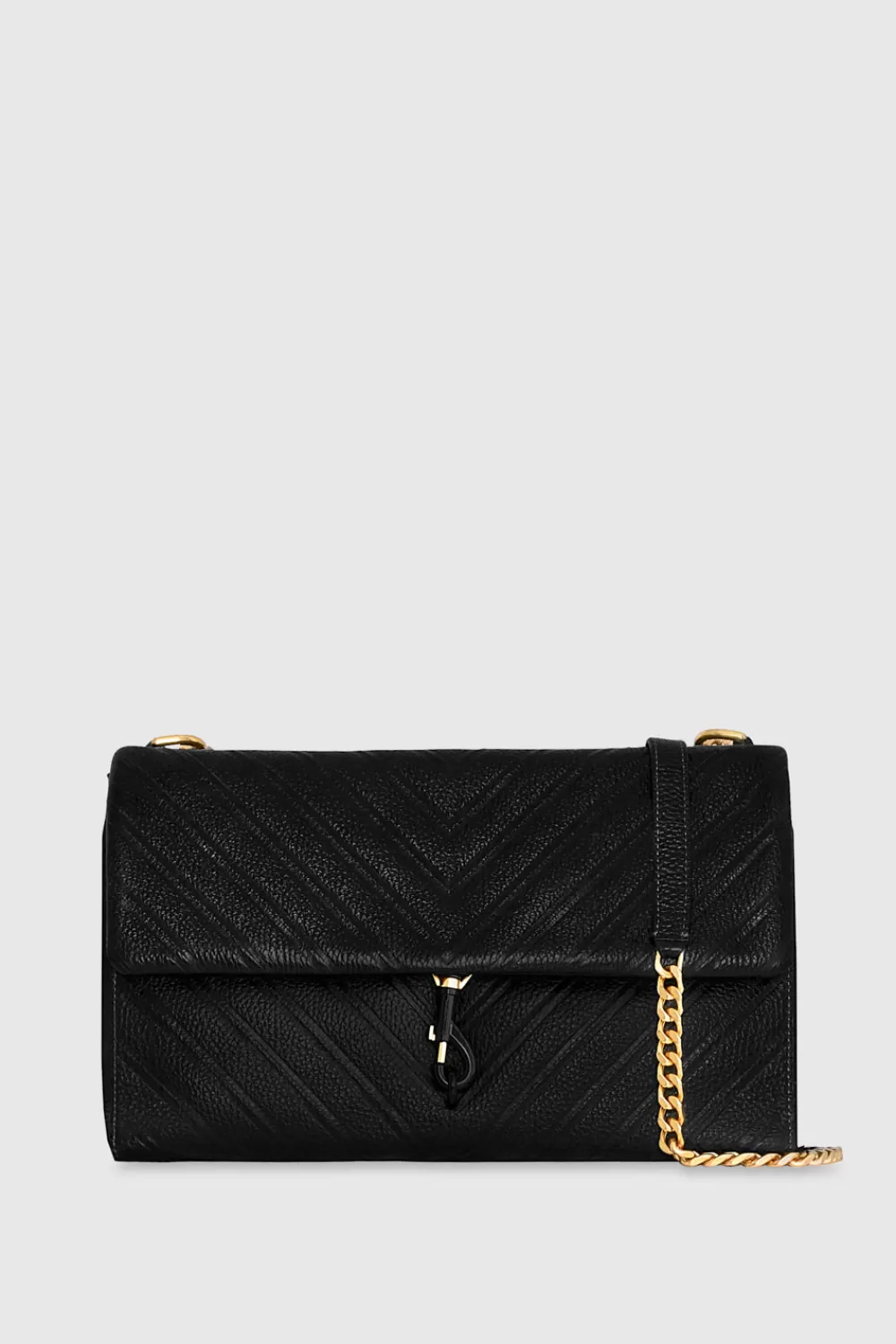 Sale Rebecca Minkoff Edie Embossed Large Shoulder Black