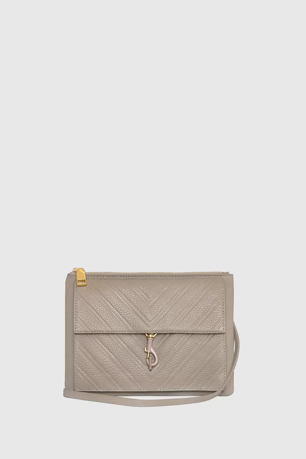 Discount Rebecca Minkoff Edie Embossed Top Zip Crossbody Oyster