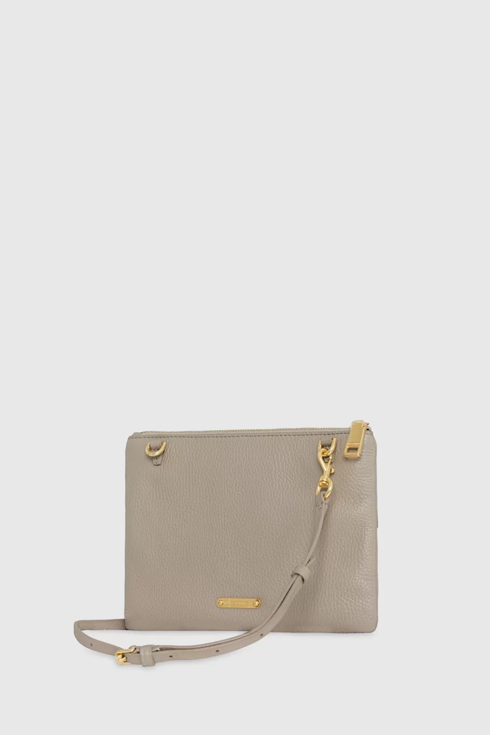 Discount Rebecca Minkoff Edie Embossed Top Zip Crossbody Oyster