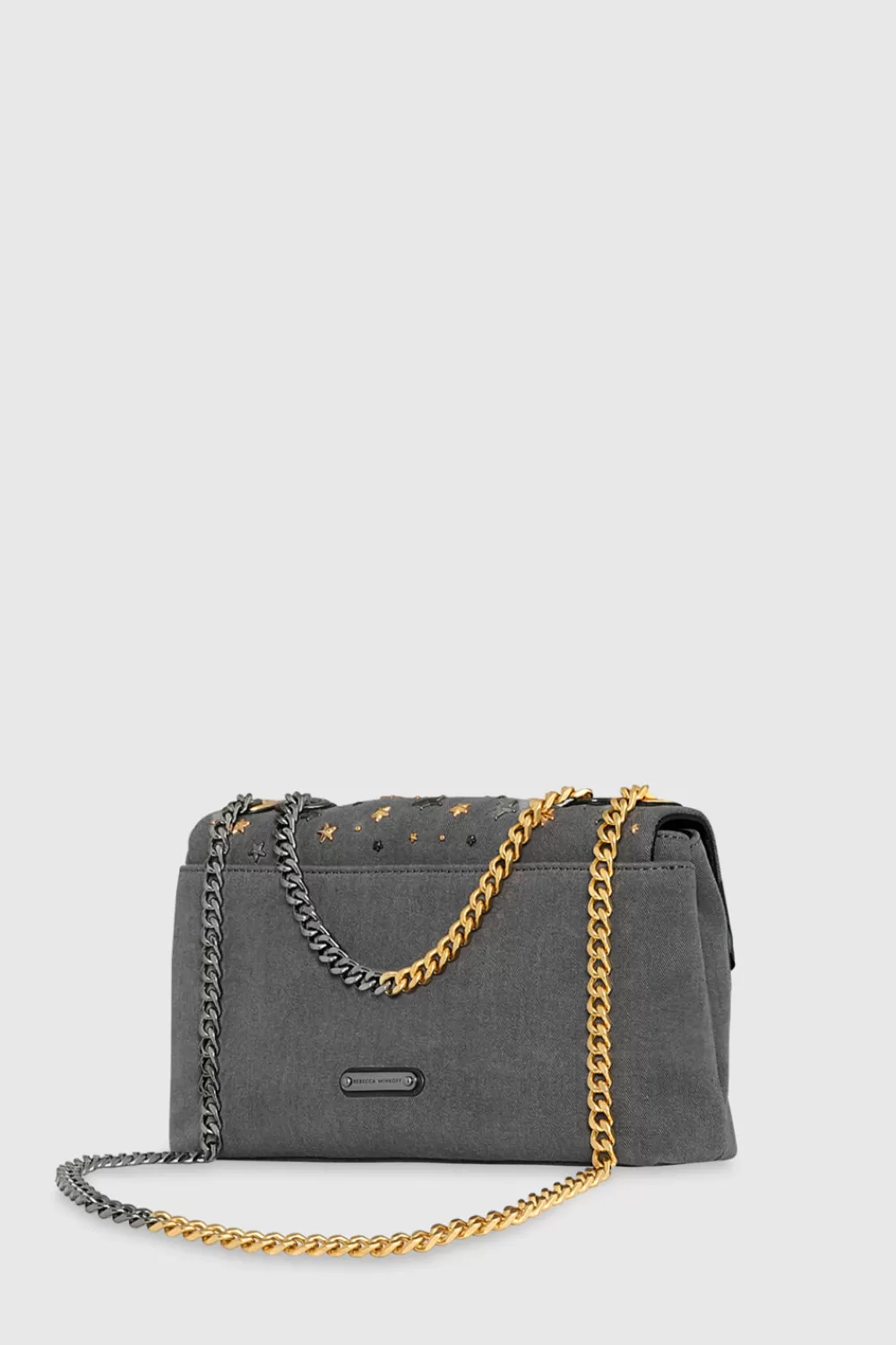 Cheap Rebecca Minkoff Edie Medium Crossbody With Degrade Studs GREY