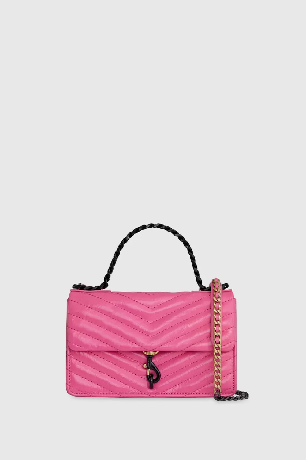 Online Rebecca Minkoff Edie Mini Crossbody On A Chain HOTPINK