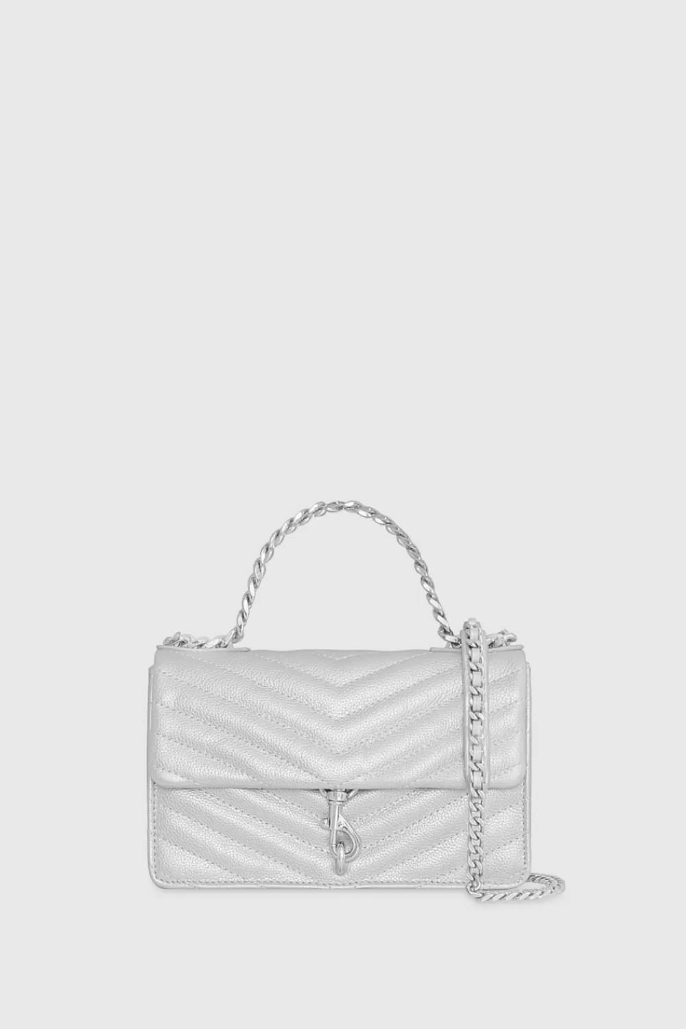 Shop Rebecca Minkoff Edie Mini Crossbody On A Chain SILVER