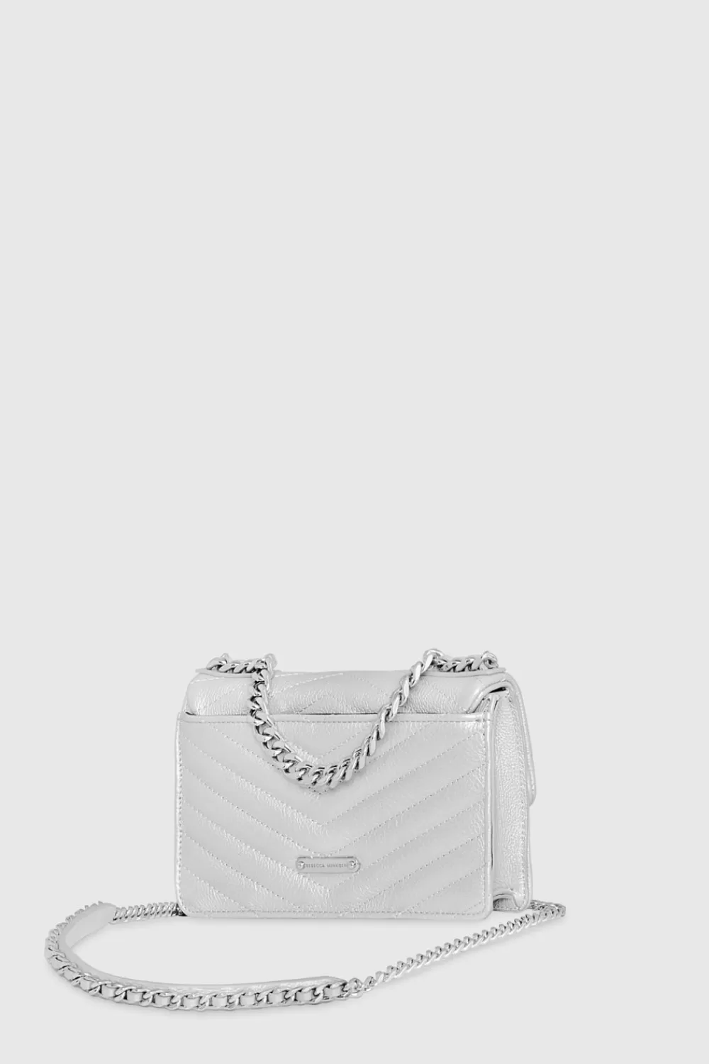 Shop Rebecca Minkoff Edie Mini Crossbody On A Chain SILVER