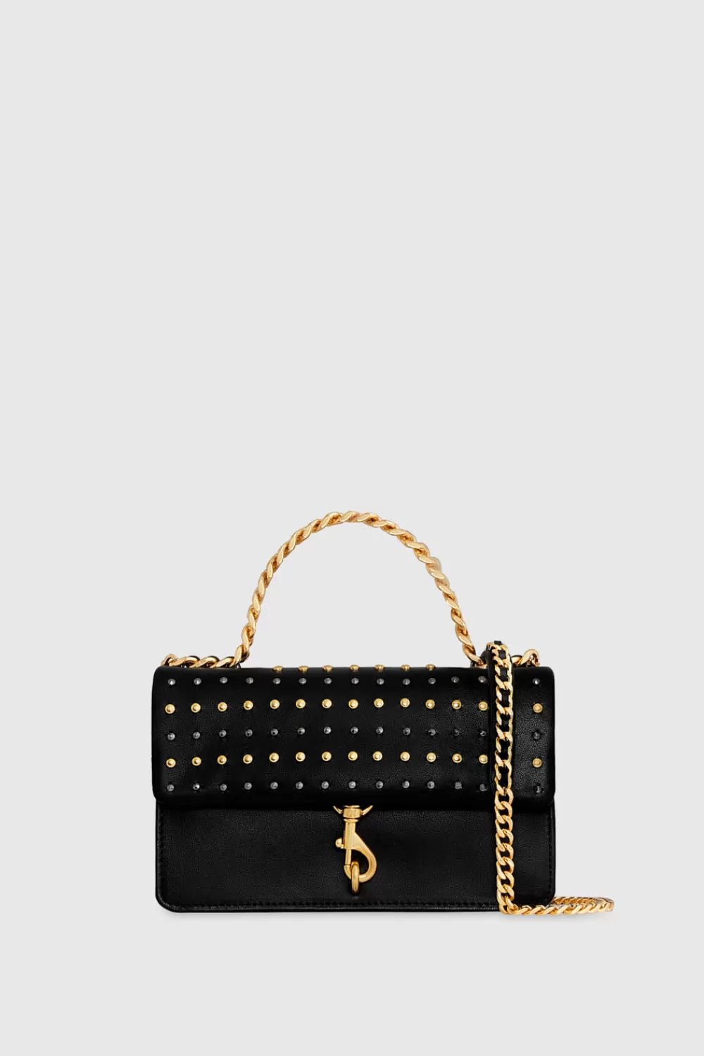 Best Sale Rebecca Minkoff Edie Studded Mini Crossbody On A Chain BLACK