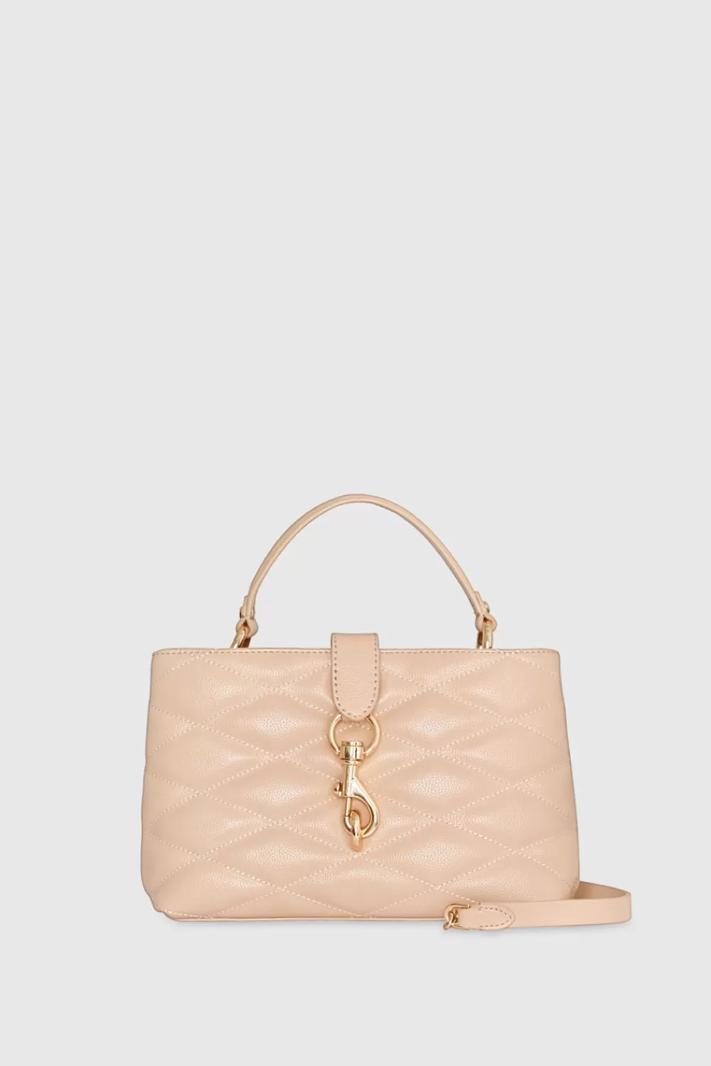 Sale Rebecca Minkoff Edie Top Handle Satchel With Diamond Quilt Nude