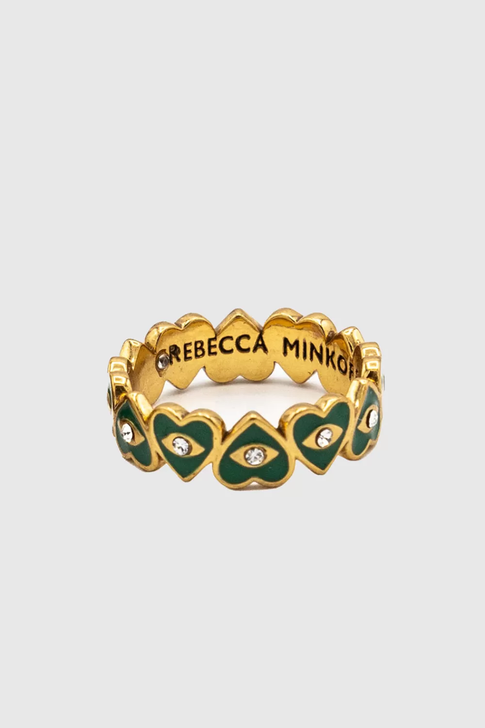 Store Rebecca Minkoff Enamel Evil Eye Heart Pinky Ring SHINYGOLD