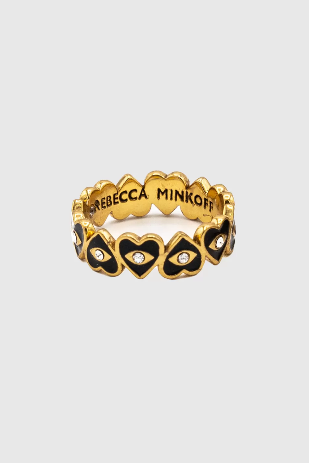 Outlet Rebecca Minkoff Enamel Evil Eye Heart Pinky Ring SHINYGOLD