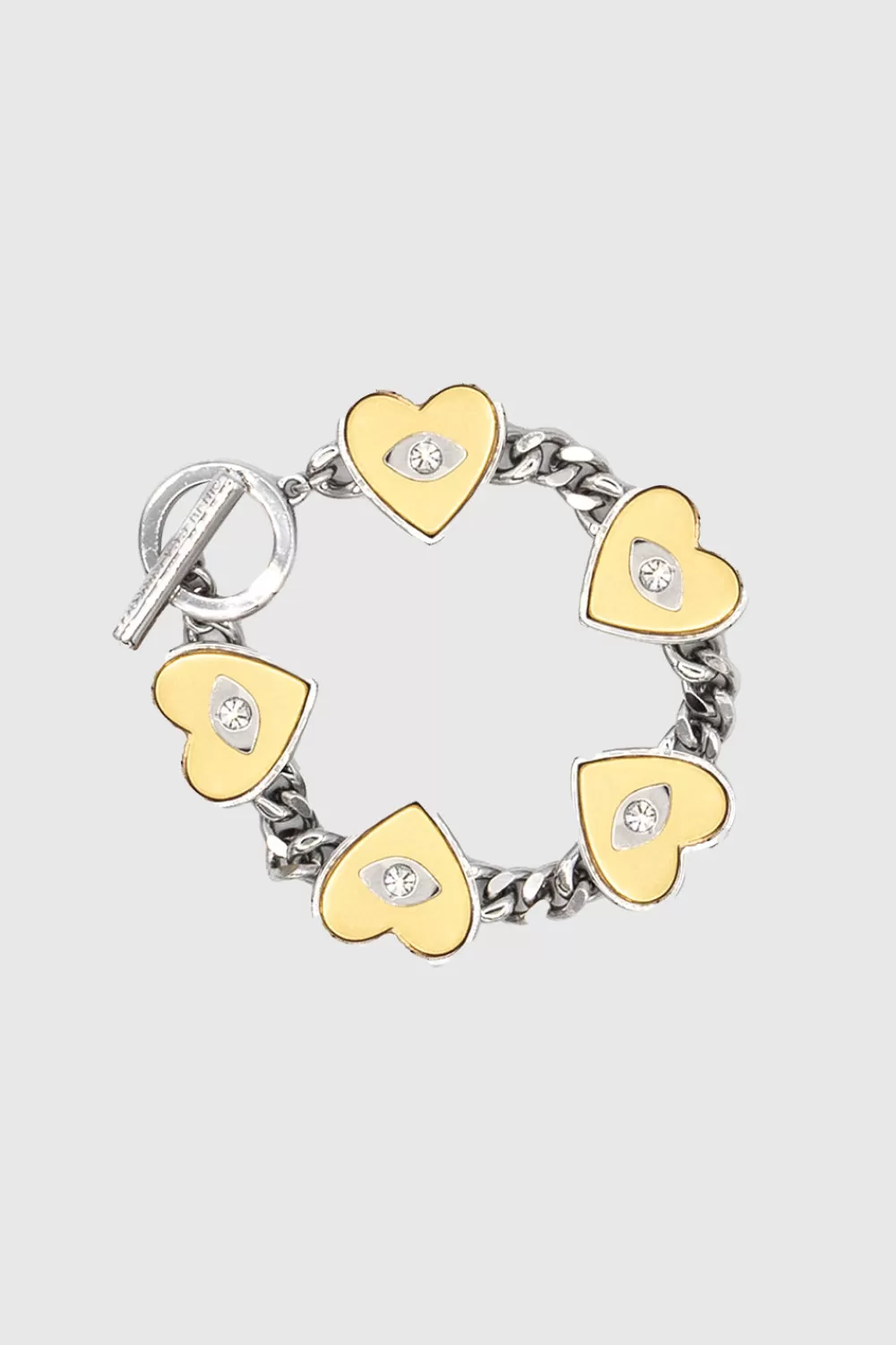 Cheap Rebecca Minkoff Evil Eye Heart Bracelet GOLDSILVER