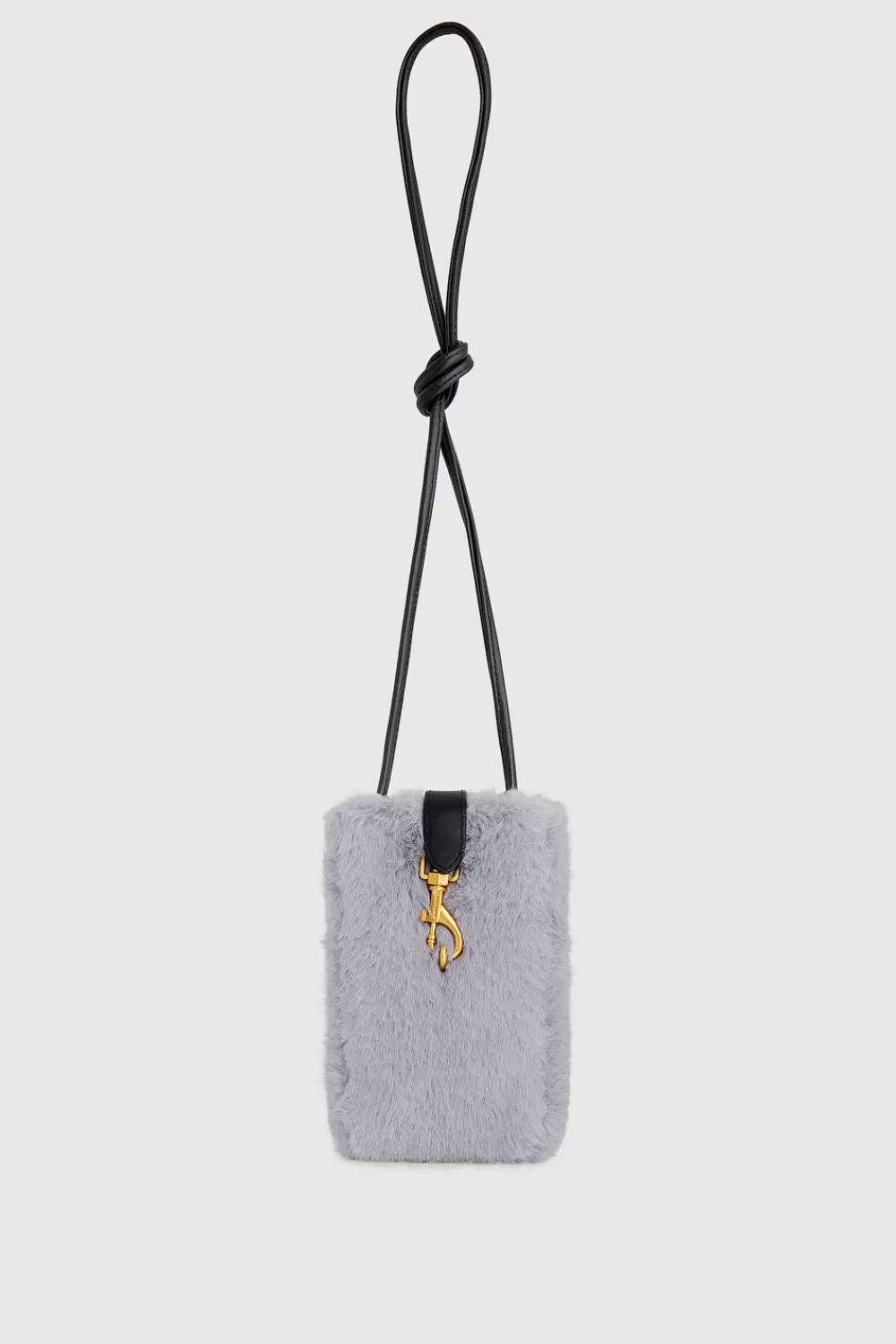 Online Rebecca Minkoff Fur Phone Crossbody LIGHTGREY