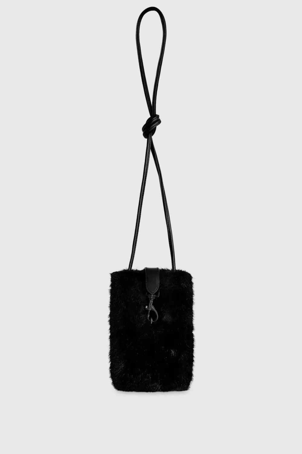 Cheap Rebecca Minkoff Fur Phone Crossbody BLACK