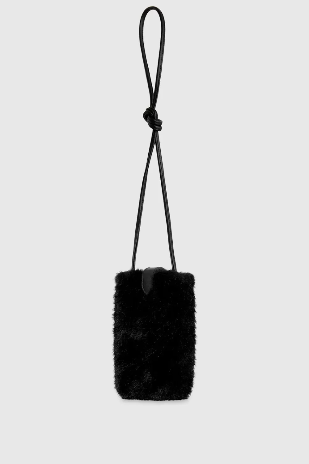 Cheap Rebecca Minkoff Fur Phone Crossbody BLACK