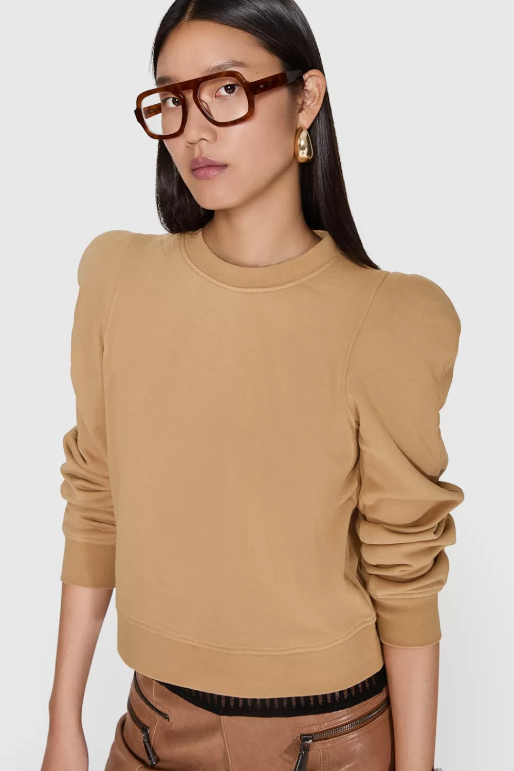 Clearance Rebecca Minkoff Jade Sculpted Sweatshirt Oat