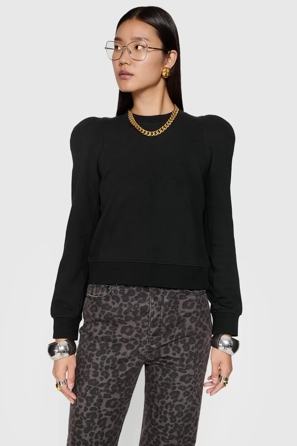 Shop Rebecca Minkoff Jade Sculpted Sweatshirt TrueBlack