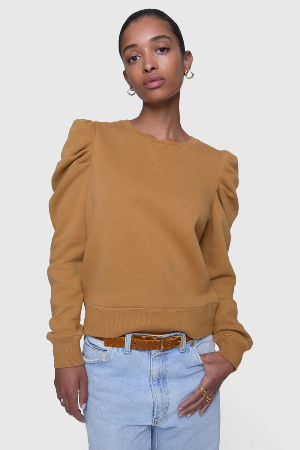 New Rebecca Minkoff Janine Sweatshirt CARAMEL