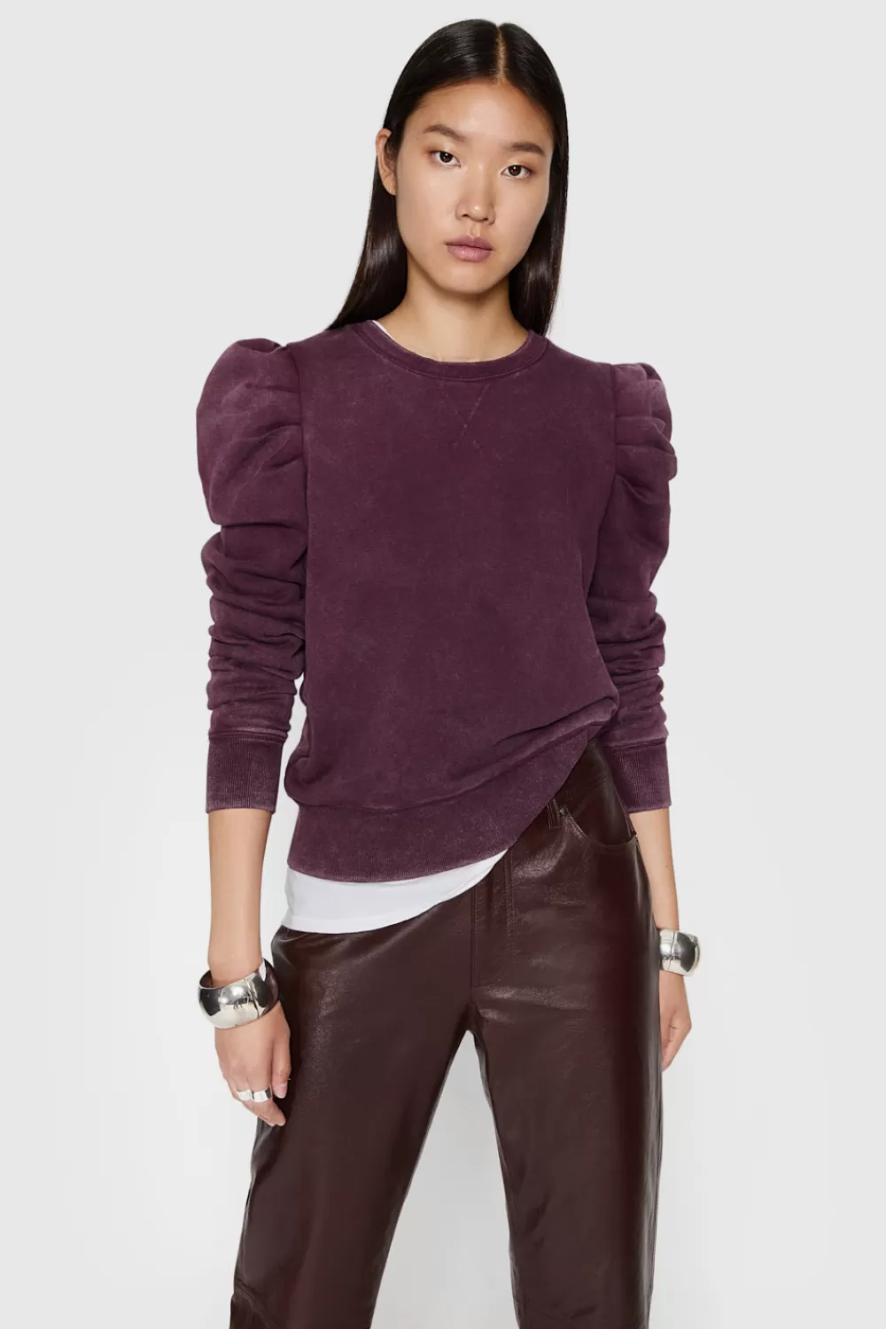 Online Rebecca Minkoff Janine Sweatshirt AcidWashedCurrant