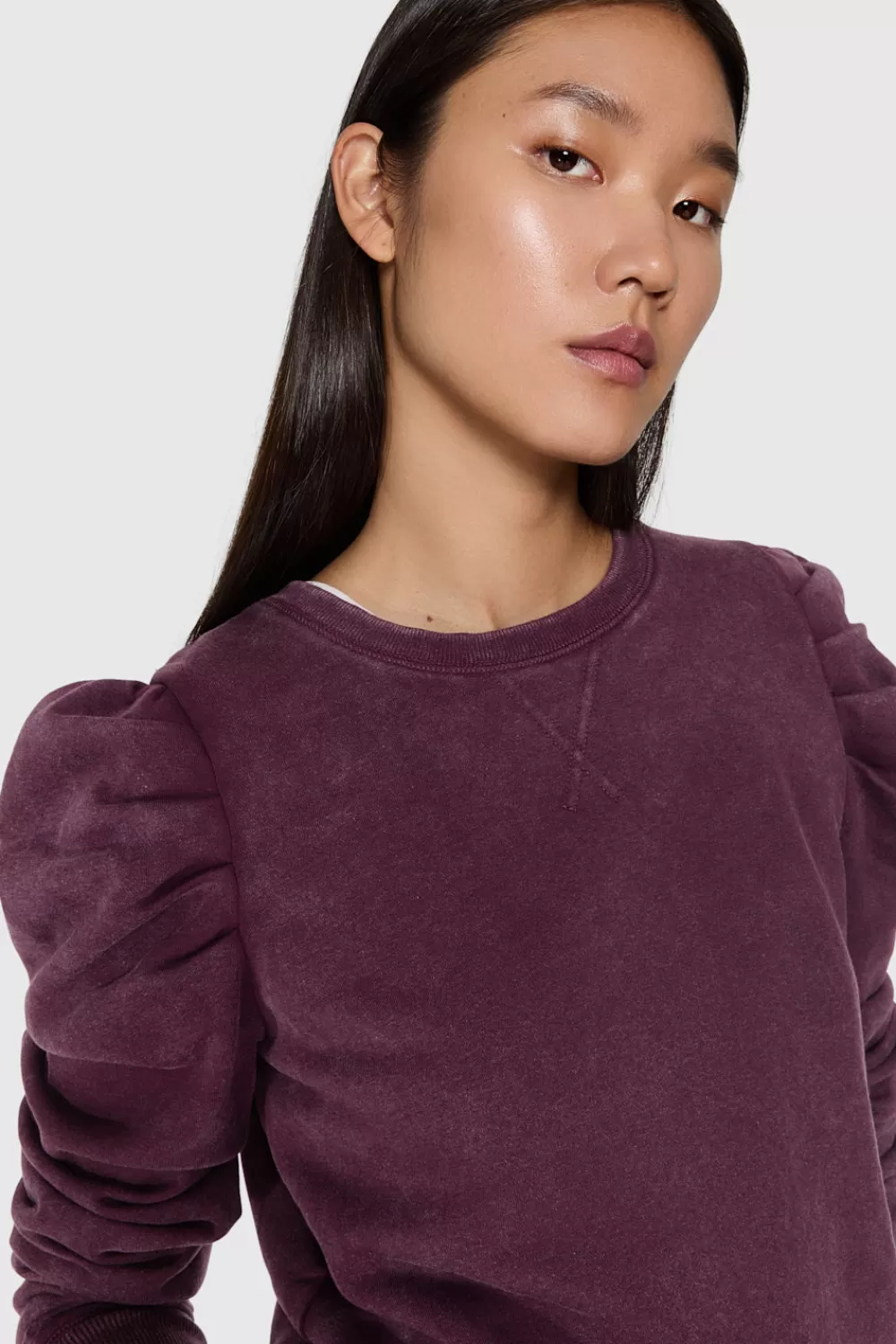 Online Rebecca Minkoff Janine Sweatshirt AcidWashedCurrant