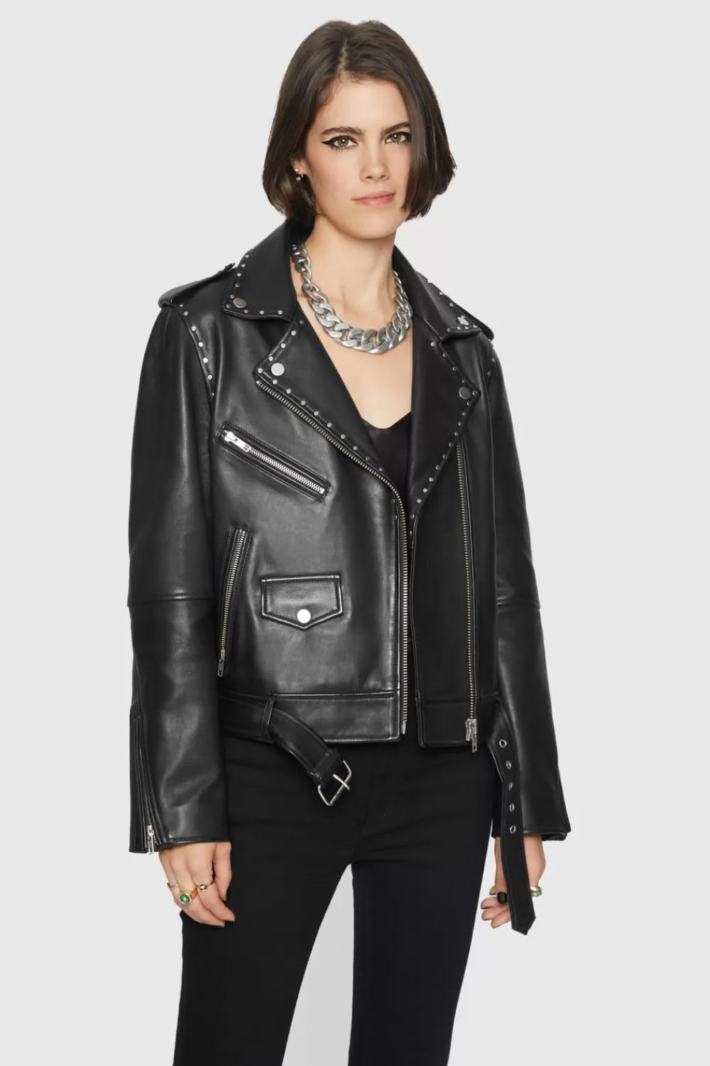 Store Rebecca Minkoff Jett Moto with Studs BLACK