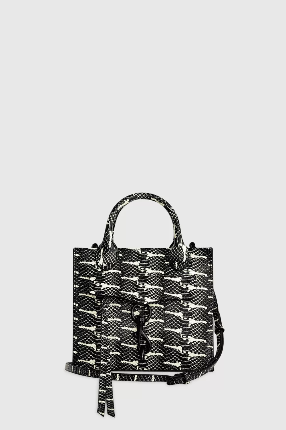 New Rebecca Minkoff Megan Mini Tote Black/White