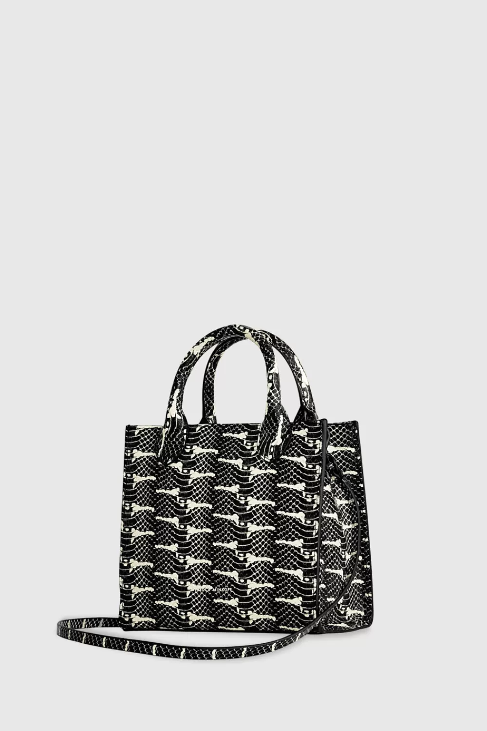 New Rebecca Minkoff Megan Mini Tote Black/White