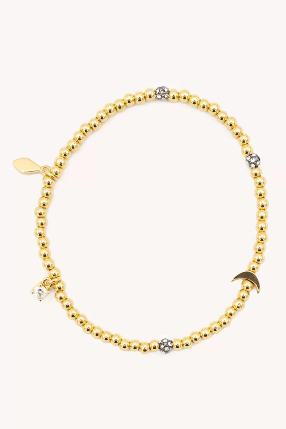 Hot Rebecca Minkoff Metal Bead Stretch Bracelet With Crescent Moon