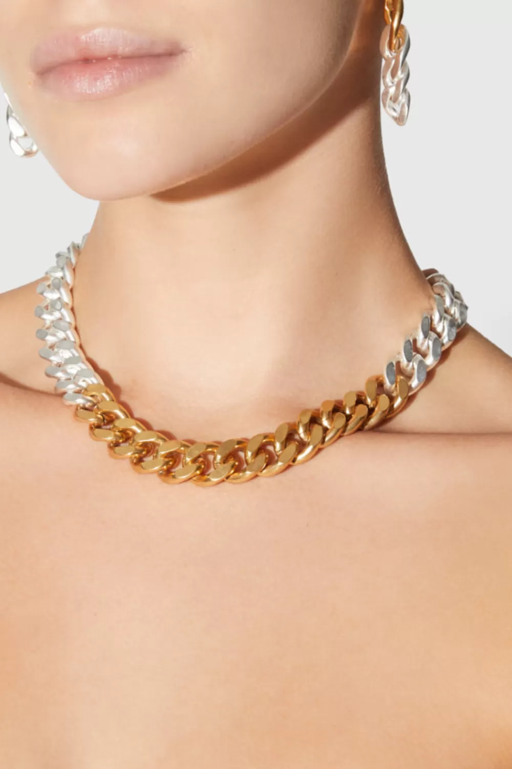 Shop Rebecca Minkoff Mixed Chain Necklace GOLDSILVER