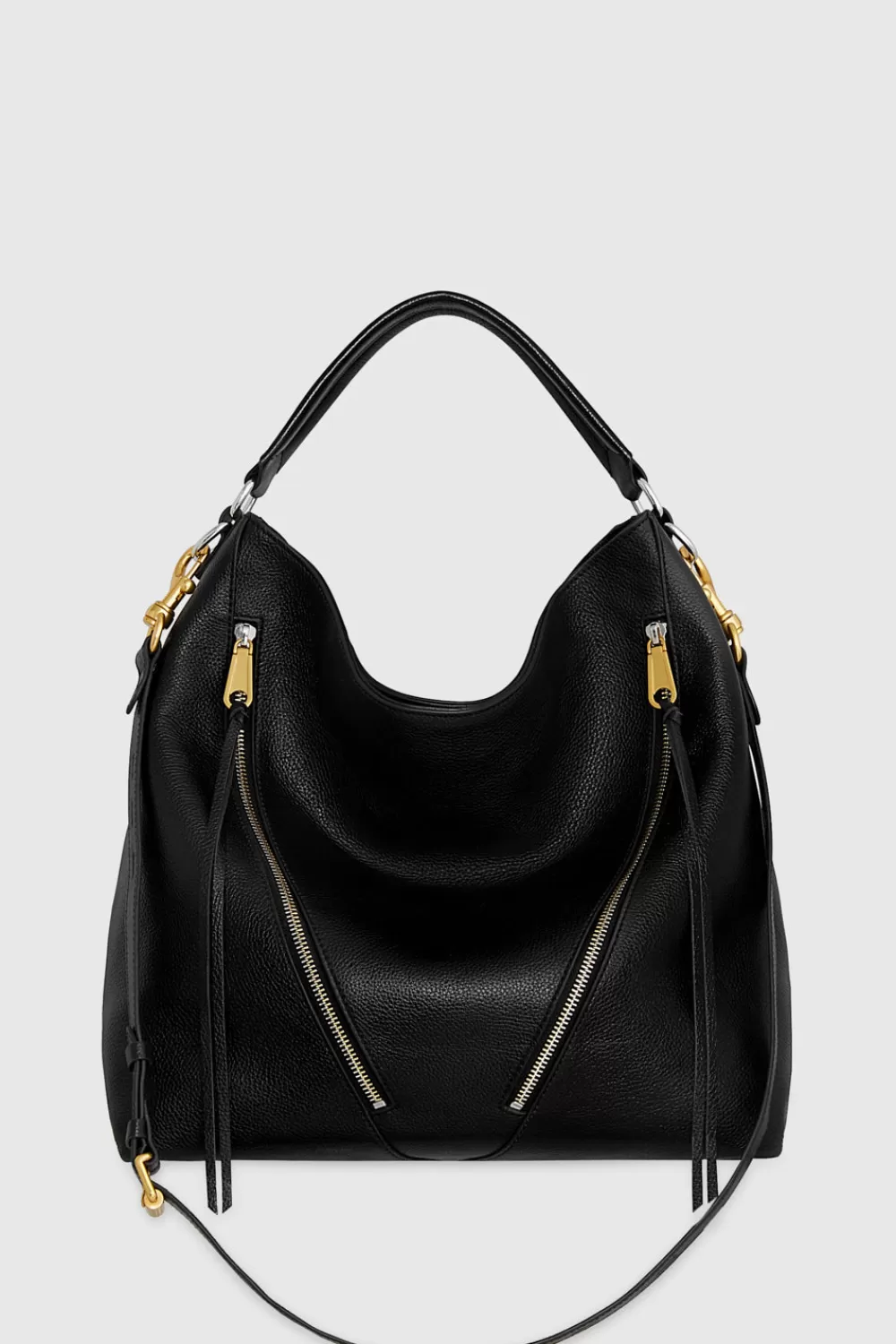 Cheap Rebecca Minkoff Moto Double Zip Hobo BLACK