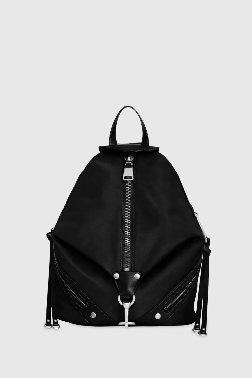 Store Rebecca Minkoff Nylon Medium Zip Julian Backpack BLACK/SILVER