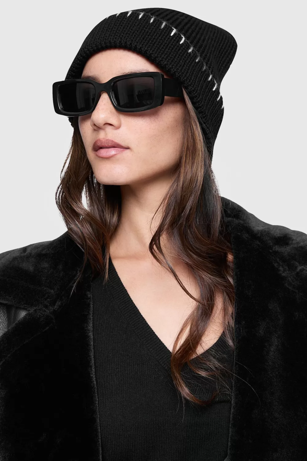 Shop Rebecca Minkoff Roxy Stitch Hat TrueBlack