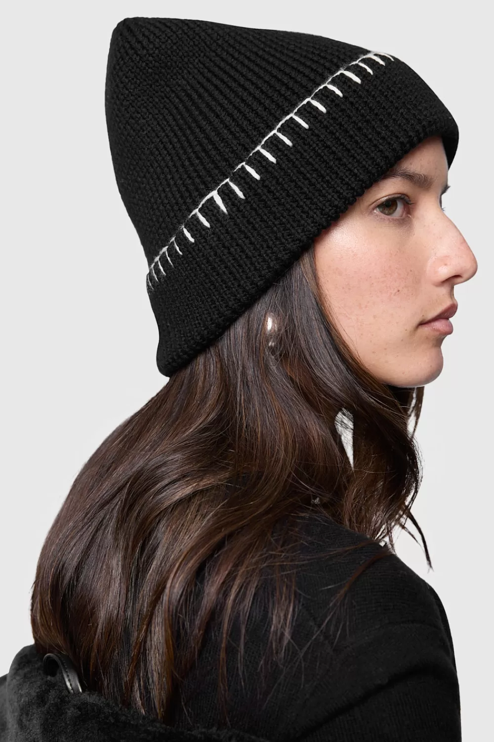 Shop Rebecca Minkoff Roxy Stitch Hat TrueBlack