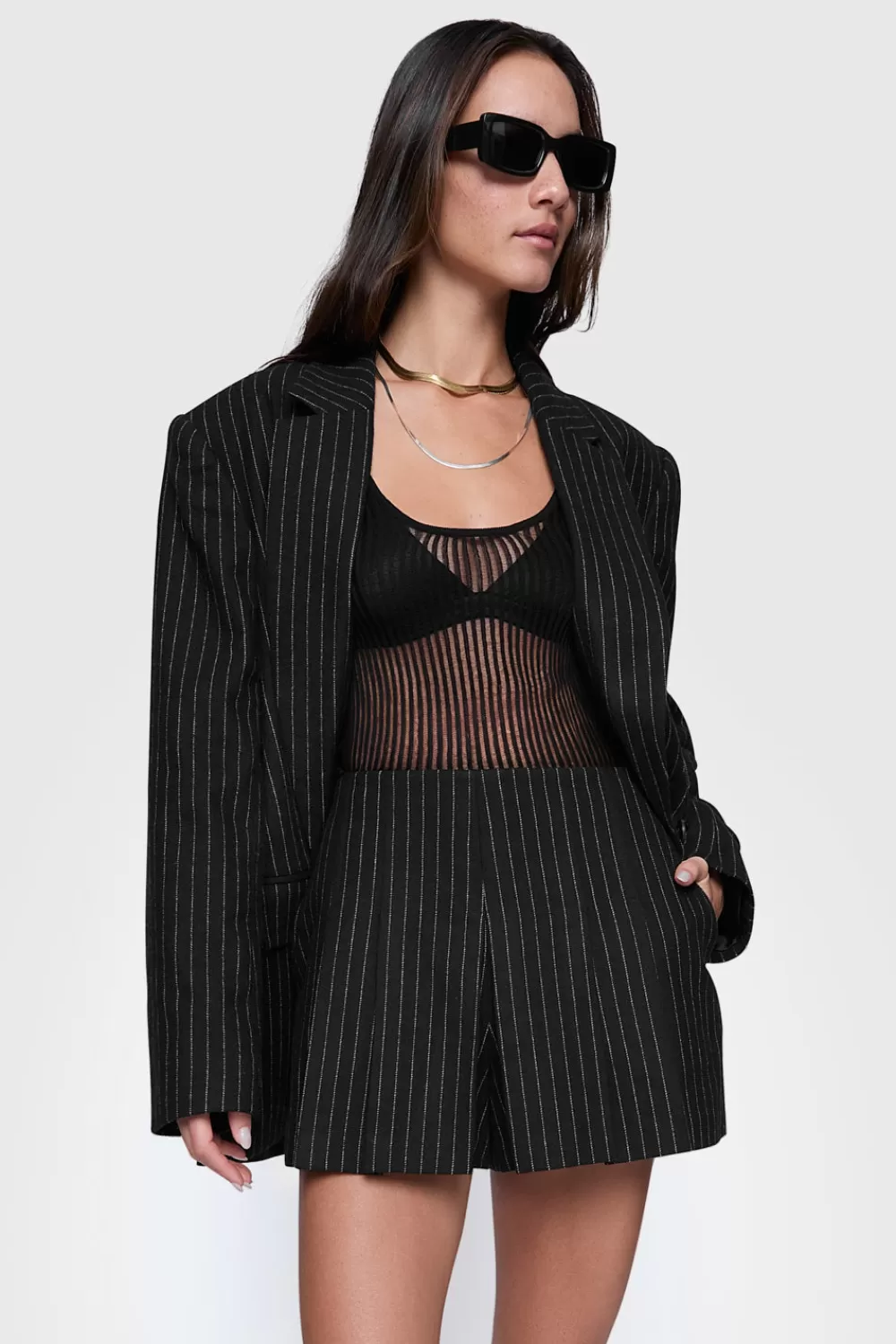 Sale Rebecca Minkoff Starlet Stripe Blazer Pinstripes