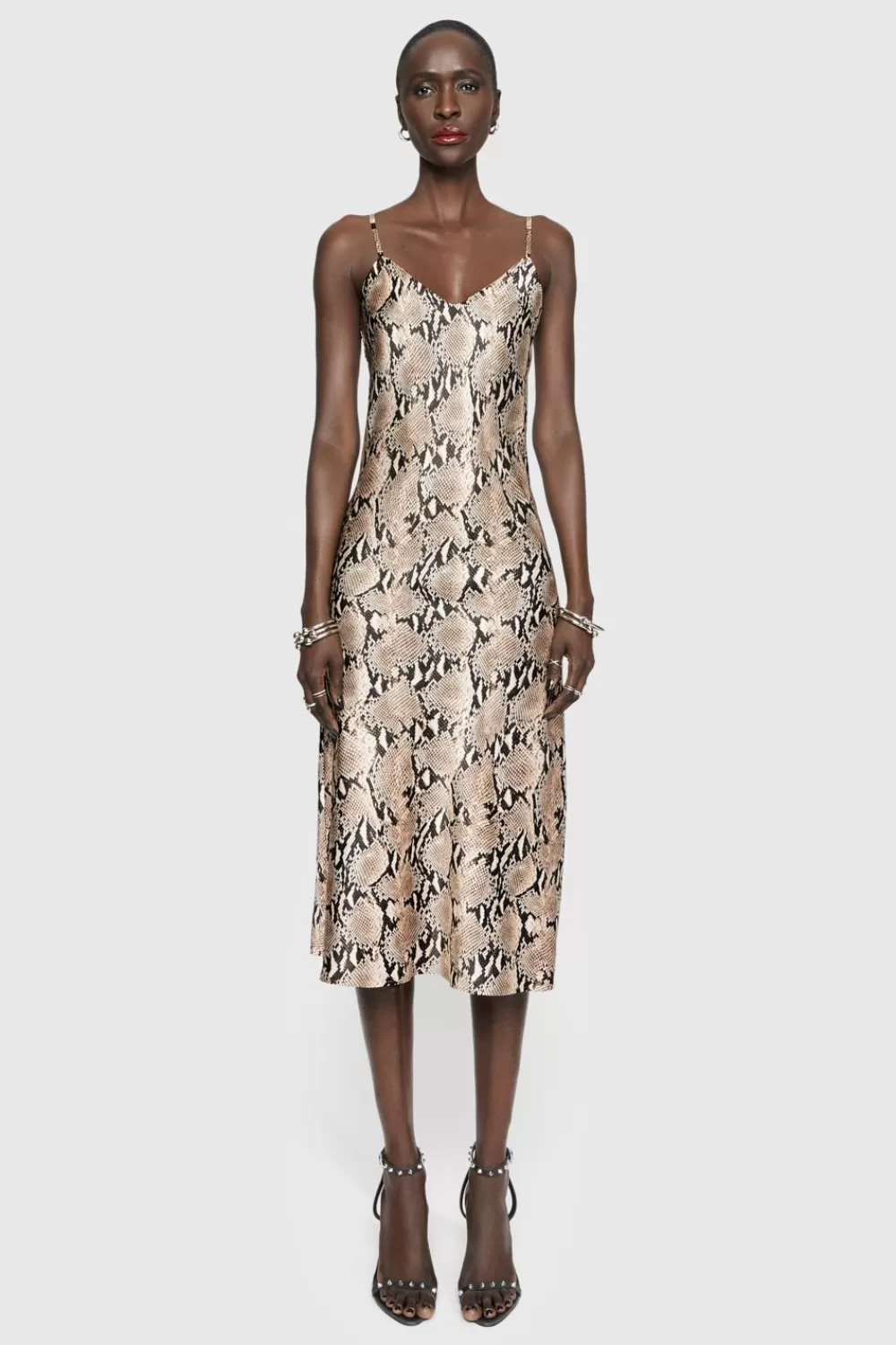 Best Sale Rebecca Minkoff Verona Slip dress NaturalPython