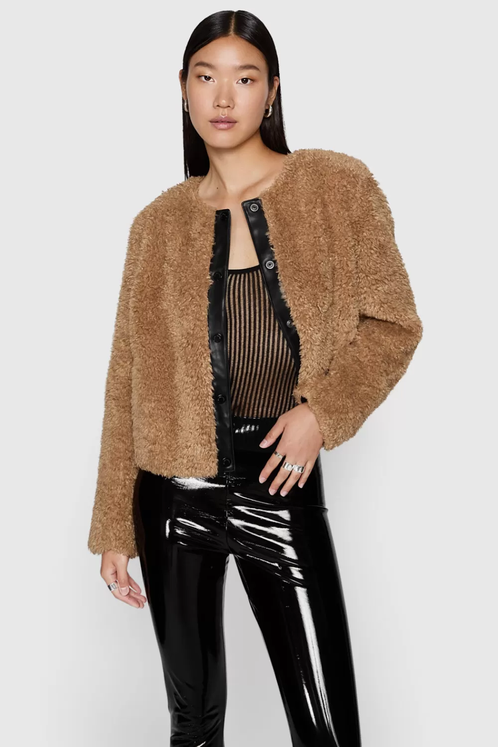 Flash Sale Rebecca Minkoff Wyatt Faux Fur Jacket Oat