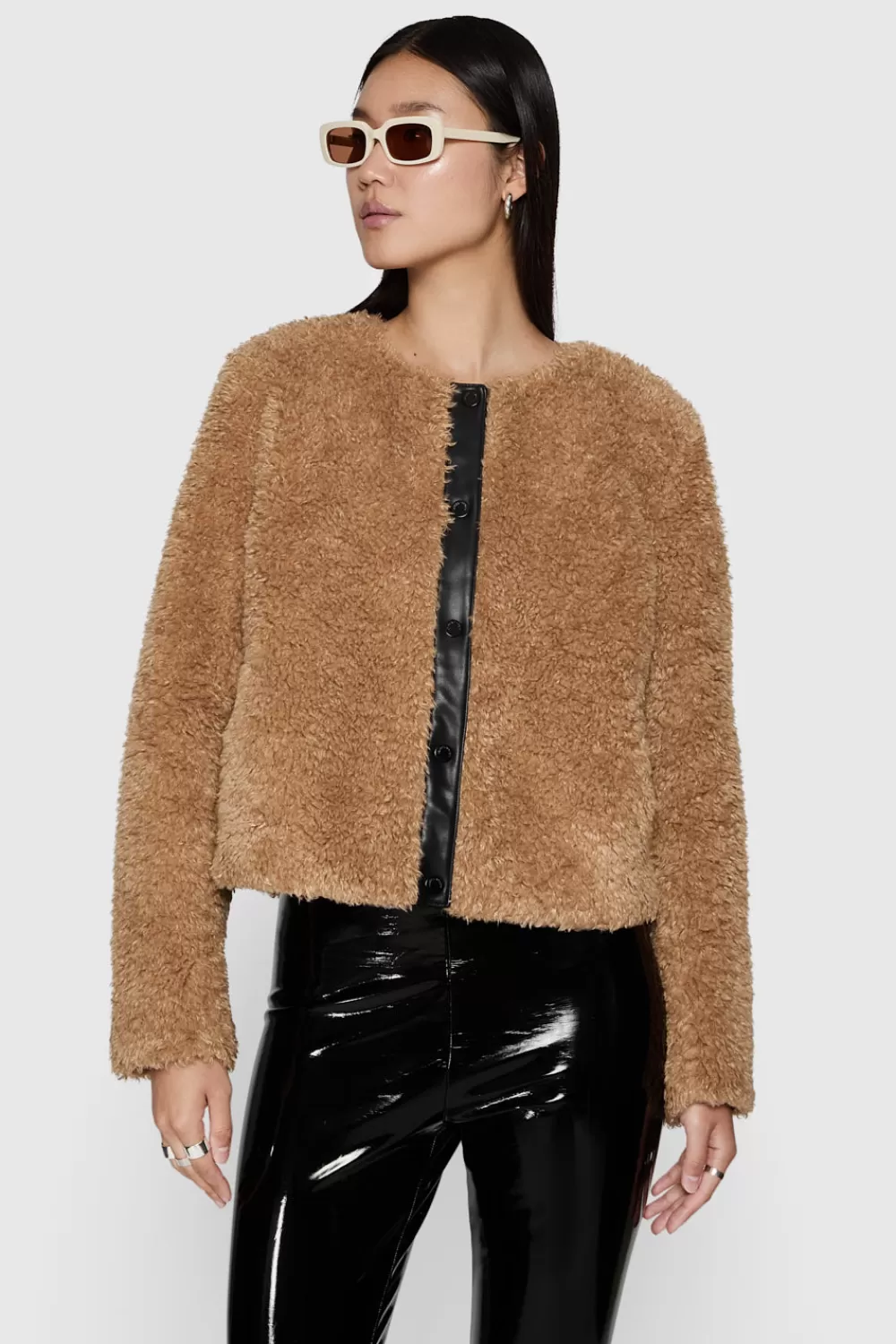 Flash Sale Rebecca Minkoff Wyatt Faux Fur Jacket Oat